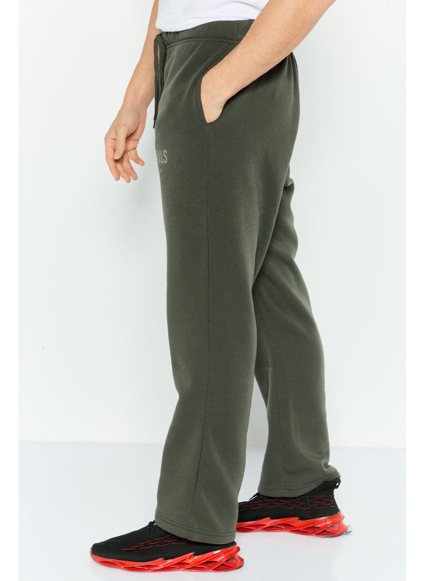 Men Relaxed Fit Drawstring Side Pocket Sweatpants, Hunter Green