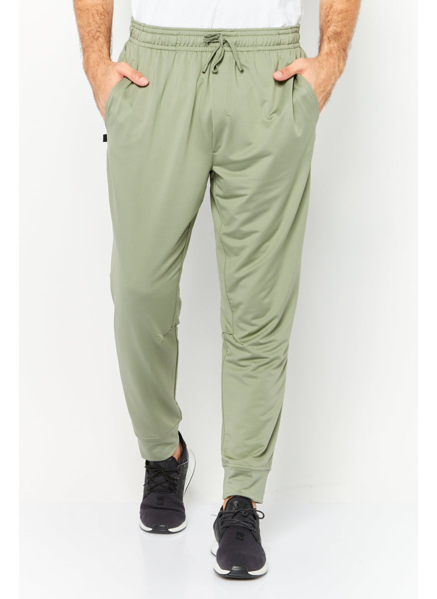 Men Slim Fit Solid Jogger Pants, Sage