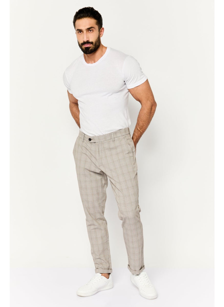 Men Slim Fit Plaid Dress Pants, Multicolor