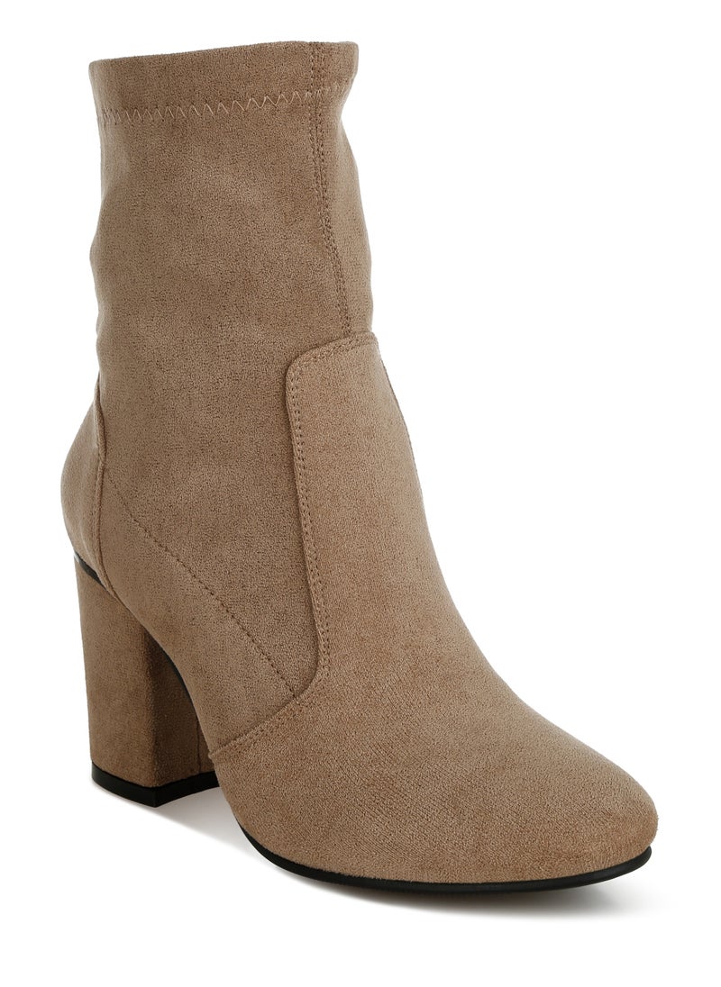 Microfiber Sock Boots in Beige