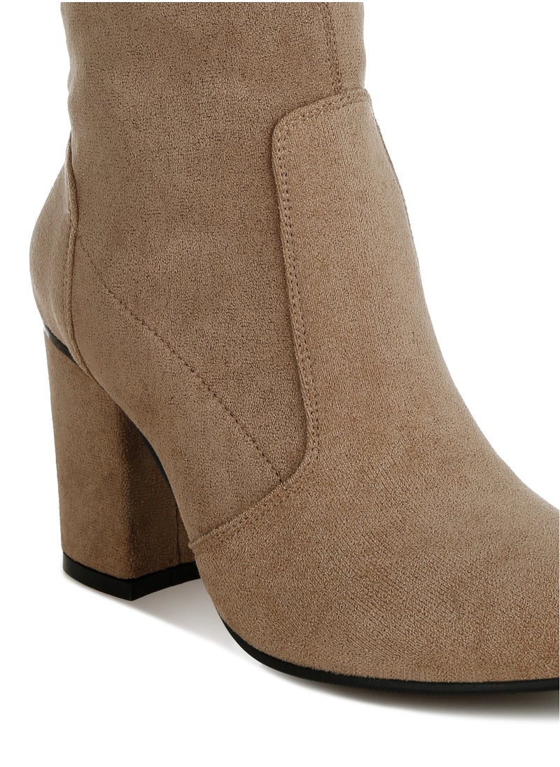 Microfiber Sock Boots in Beige