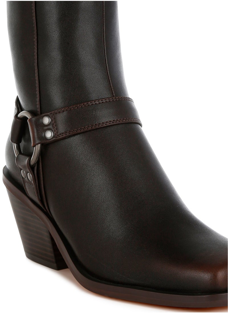 Elevated Harness Detail Ankle Boots