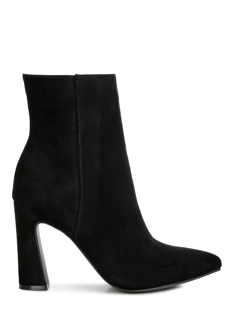 Black Block Heeled Ankle Boots