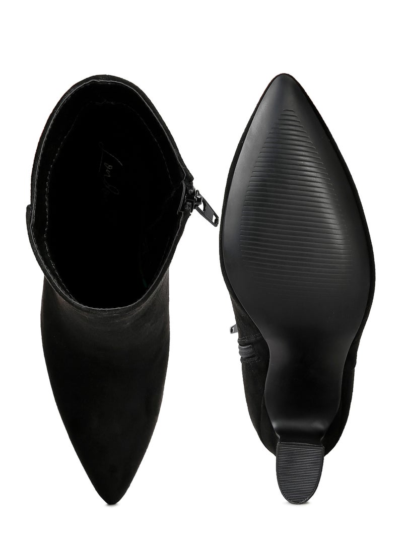 Black Block Heeled Ankle Boots