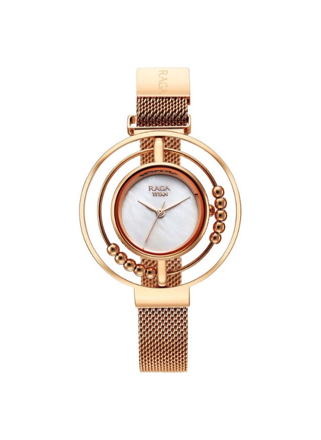 Women Analog Round Shape Stainless Steel Wrist Watch - 95203WM01 - 38 Mm