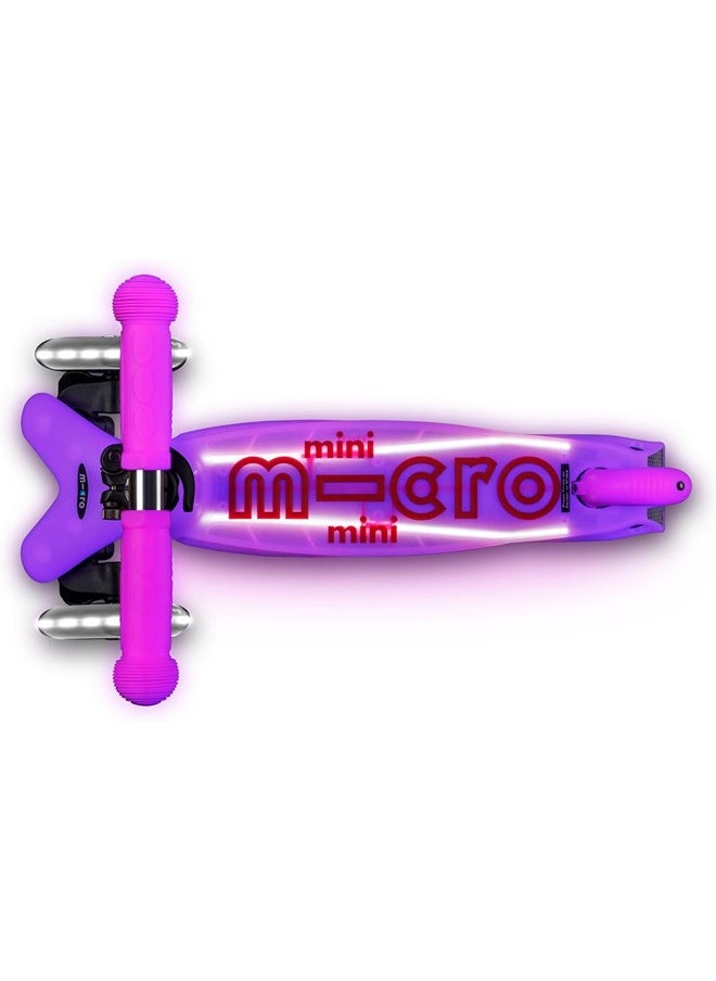 Micro Scooters | Mini Micro Deluxe LED Children's Scooter | Handlebar Adjustable | Light Up Wheels | Glow In The Dark | Boys & Girls | 2-5yrs