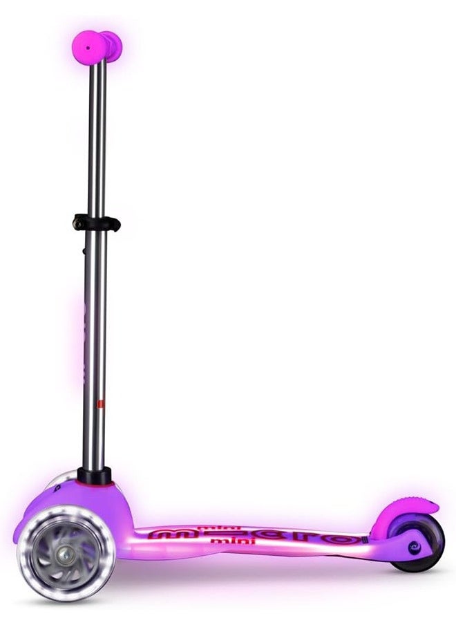 Micro Scooters | Mini Micro Deluxe LED Children's Scooter | Handlebar Adjustable | Light Up Wheels | Glow In The Dark | Boys & Girls | 2-5yrs