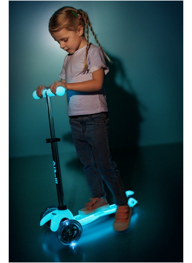 Micro Scooters | Mini Micro Deluxe LED Children's Scooter | Handlebar Adjustable | Light Up Wheels | Glow In The Dark | Boys & Girls | 2-5yrs