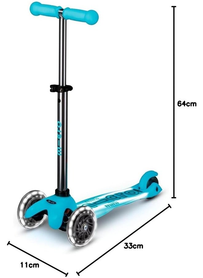 Micro Scooters | Mini Micro Deluxe LED Children's Scooter | Handlebar Adjustable | Light Up Wheels | Glow In The Dark | Boys & Girls | 2-5yrs
