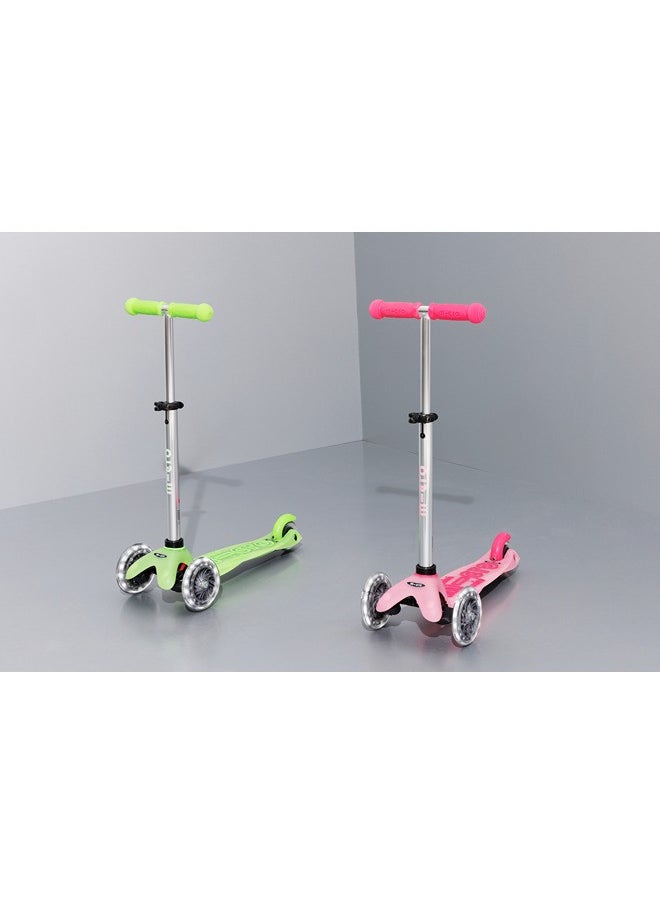 Micro Scooters | Mini Micro Deluxe LED Children's Scooter | Handlebar Adjustable | Light Up Wheels | Glow In The Dark | Boys & Girls | 2-5yrs