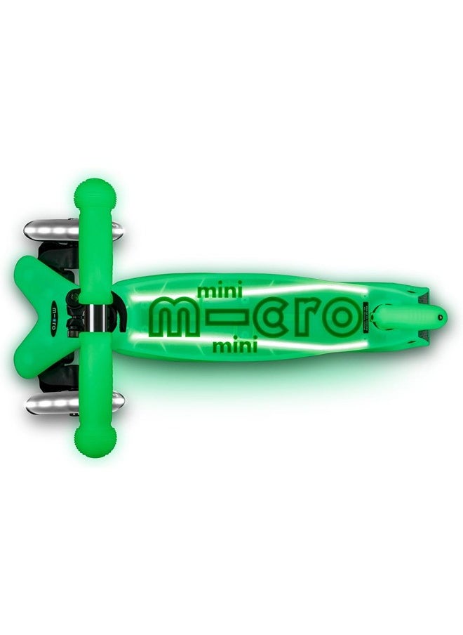 Micro Scooters | Mini Micro Deluxe LED Children's Scooter | Handlebar Adjustable | Light Up Wheels | Glow In The Dark | Boys & Girls | 2-5yrs