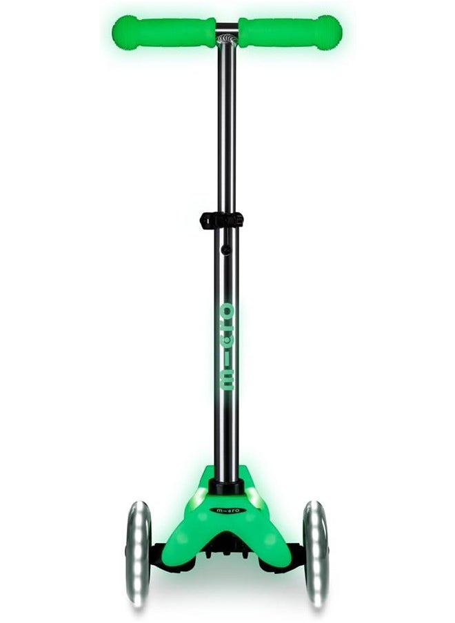 Micro Scooters | Mini Micro Deluxe LED Children's Scooter | Handlebar Adjustable | Light Up Wheels | Glow In The Dark | Boys & Girls | 2-5yrs