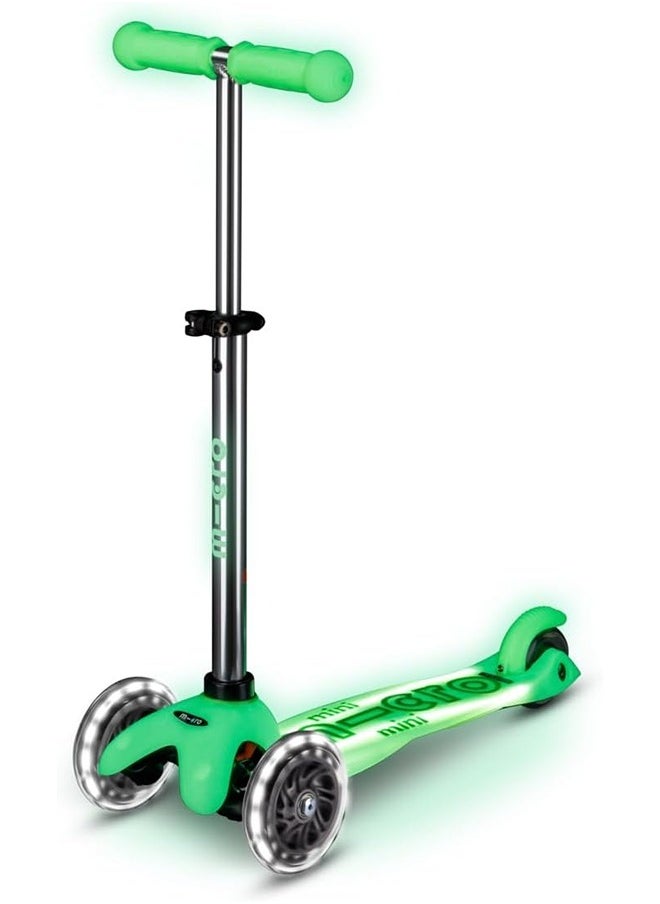 Micro Scooters | Mini Micro Deluxe LED Children's Scooter | Handlebar Adjustable | Light Up Wheels | Glow In The Dark | Boys & Girls | 2-5yrs