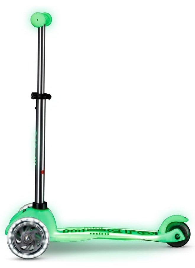 Micro Scooters | Mini Micro Deluxe LED Children's Scooter | Handlebar Adjustable | Light Up Wheels | Glow In The Dark | Boys & Girls | 2-5yrs