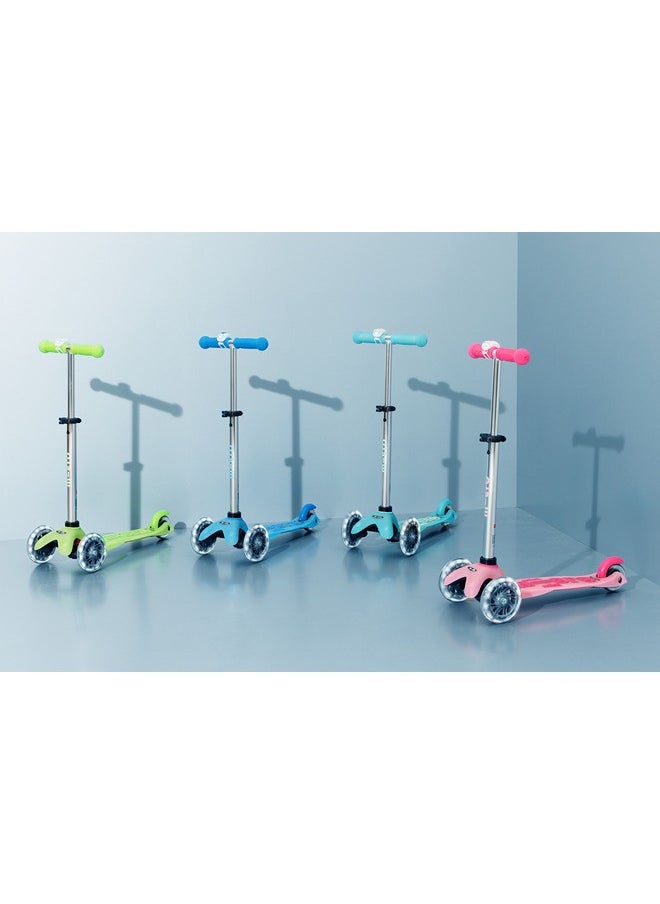 Micro Scooters | Mini Micro Deluxe LED Children's Scooter | Handlebar Adjustable | Light Up Wheels | Glow In The Dark | Boys & Girls | 2-5yrs