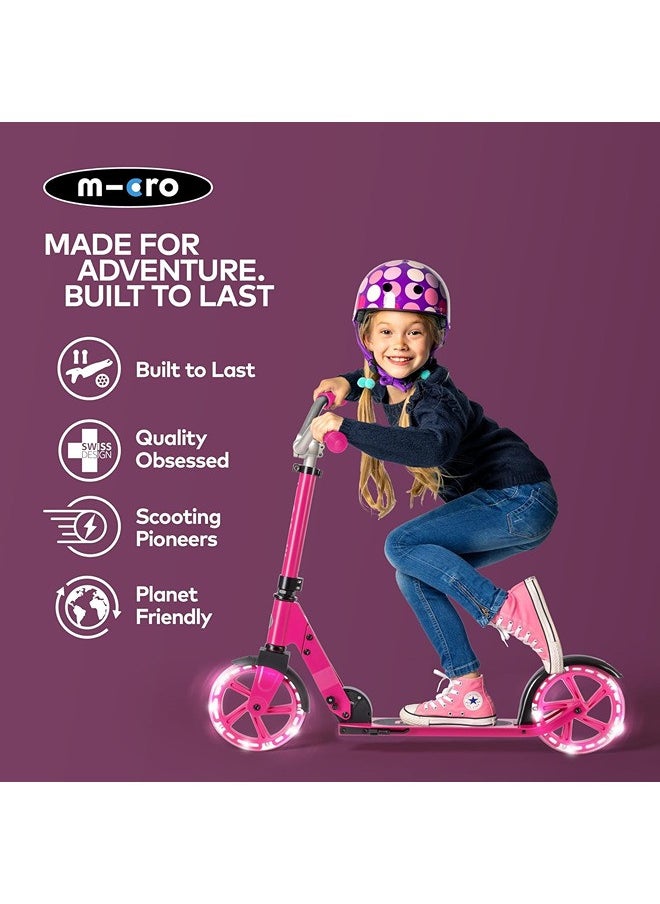 Micro Scooters | Cruiser LED Children's Scooter | Handlebar Adjustable | Lightweight | Light Up Wheels | Foldable | 6-12yrs | Boys & Girls