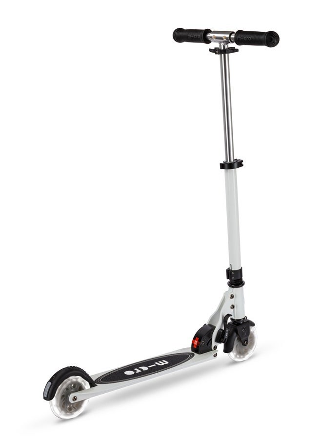 Micro Scooters | Sprite Glow LED Handlebar Adjustable Scooter White | Lightweight | Light Up Wheels | Foldable | 6-12yrs | Boys & Girls