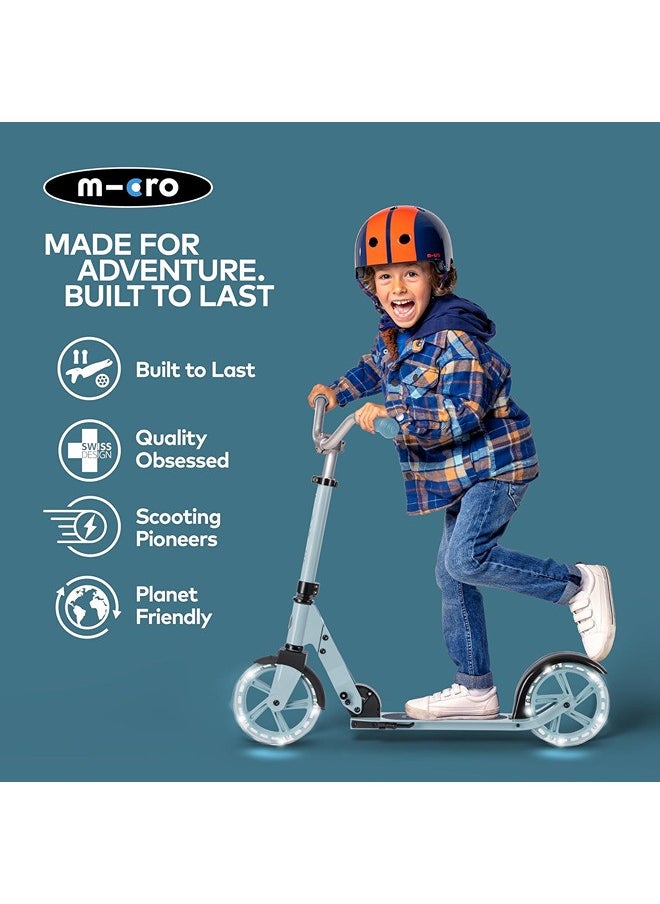 Micro Scooters | Cruiser LED Children's Scooter | Handlebar Adjustable | Lightweight | Light Up Wheels | Foldable | 6-12yrs | Boys & Girls