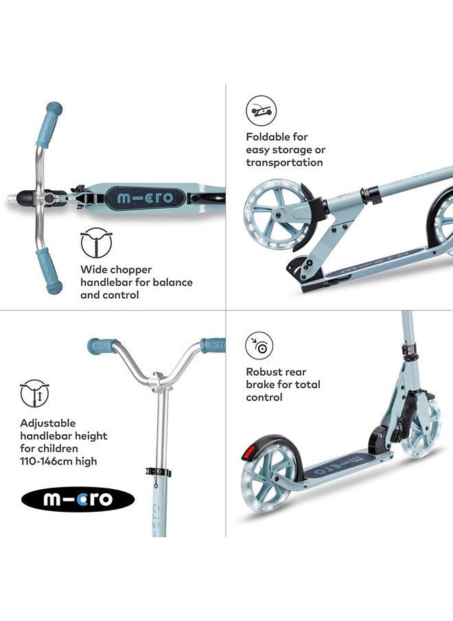 Micro Scooters | Cruiser LED Children's Scooter | Handlebar Adjustable | Lightweight | Light Up Wheels | Foldable | 6-12yrs | Boys & Girls