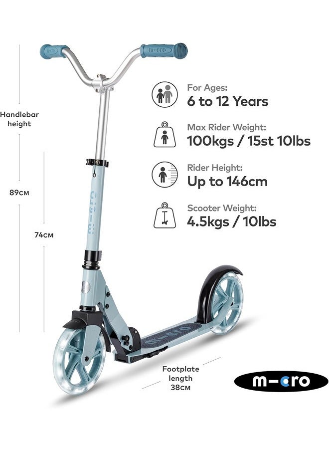 Micro Scooters | Cruiser LED Children's Scooter | Handlebar Adjustable | Lightweight | Light Up Wheels | Foldable | 6-12yrs | Boys & Girls