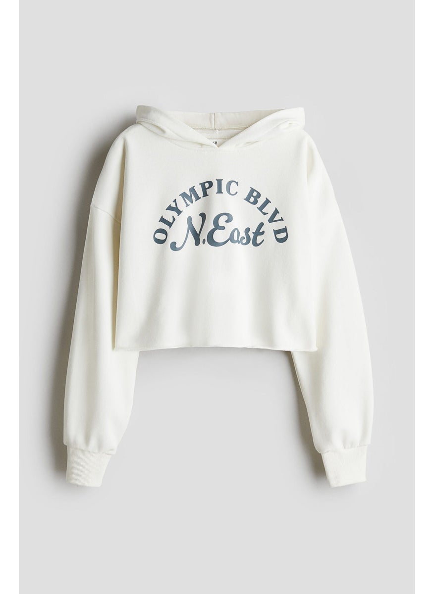 Printed Cropped Hoodie