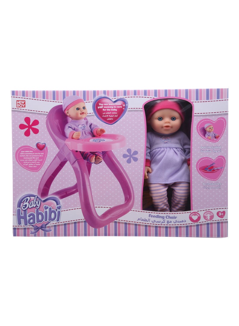 Baby Doll And Food Chair Set