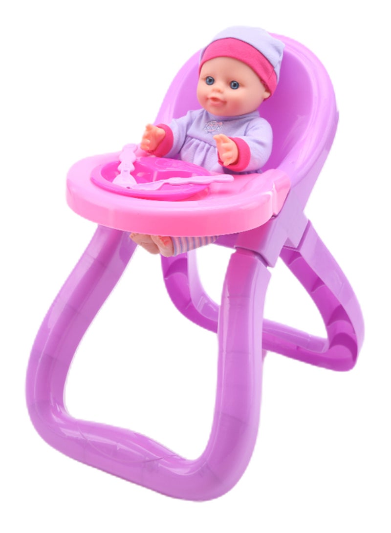 Baby Doll And Food Chair Set