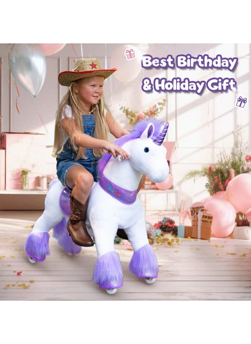 Official Licensed Kids Riding Horse Toy No Battery No Electricity Indoor and Outdoor best Gift for Kids 4 to 8 years - Medium Unicon
