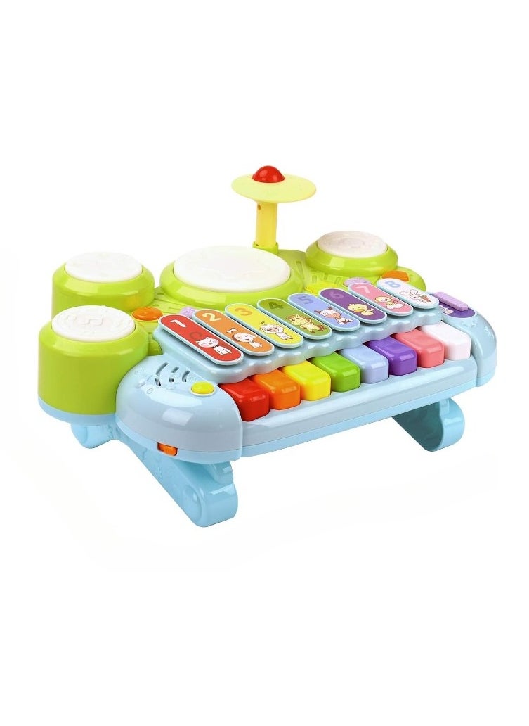 Baby Musical Toy, Elegant Design Piano Keyboard Xylophone, Lightweight And Portable Kids Drum Toy, Safe And Durable Music Instrument Learning Toys For Toddlers, (1pc)