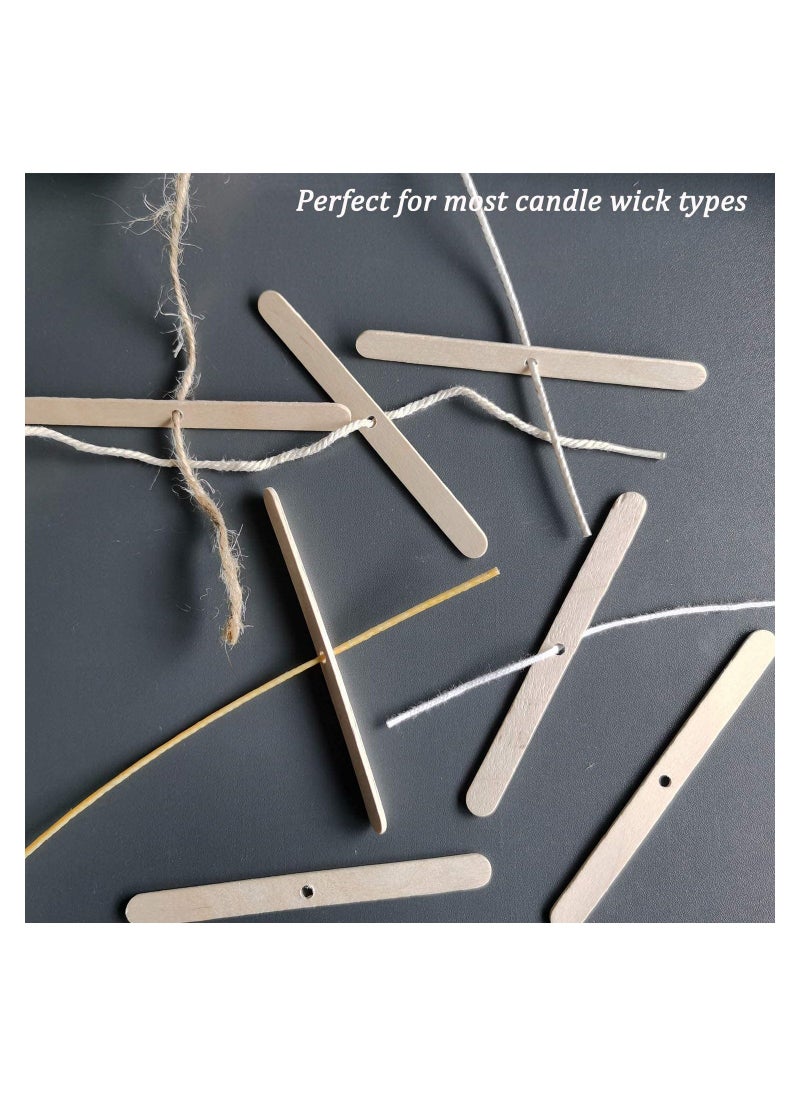 100 Pcs Candle Wick Holders Candle Wicks Centering Device Candle Wick Bars Wick Holders for Candle Making Wick Clips for Candles Candle Centering Tool Wooden