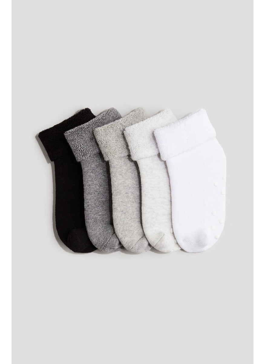 5-Pack Anti-Slip Terry Socks