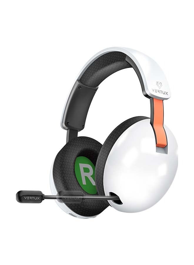 Vertux High-Fidelity Over-Ear Gaming Headset with Triple Mode Connectivity, Retractable Omni-Directional Microphone, Ultra-Low Latency, and Up To 80 Hours Playback