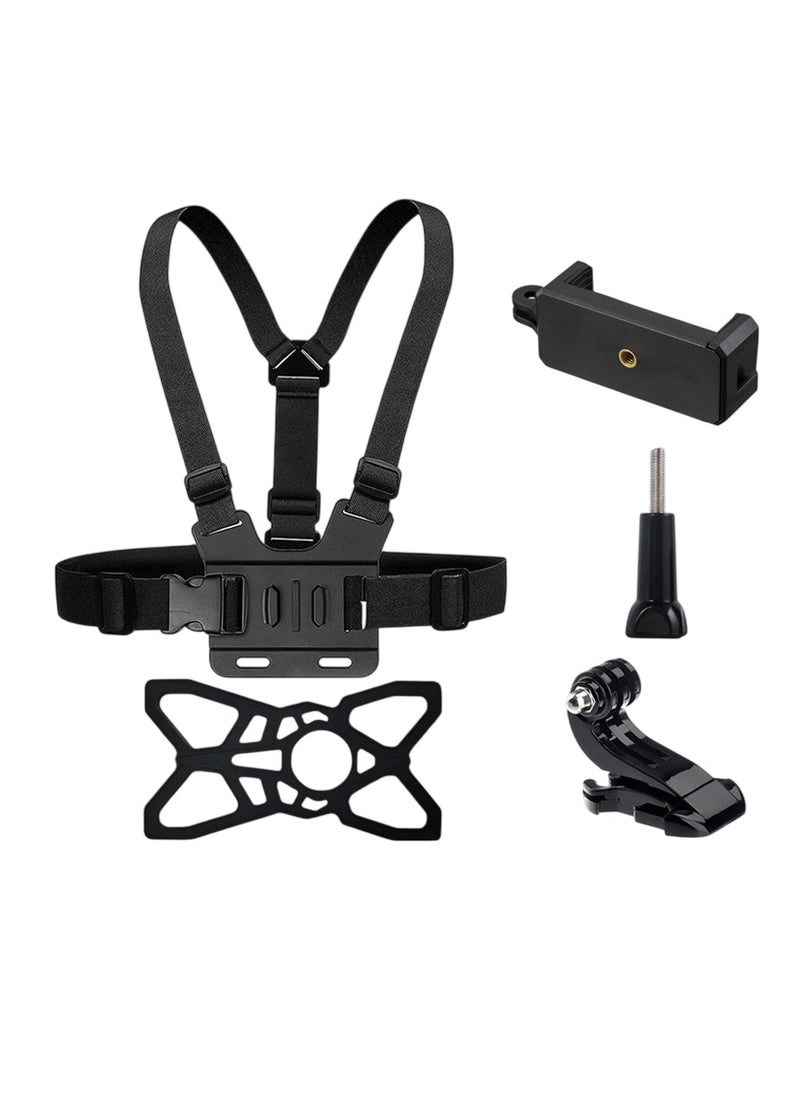 Chest Mount Harness, Mobile Phone Chest Strap Mount, Lightweight Stable Chest Body Mount Harness With Straps And Holder For Phone And Video Action Cameras, (Set 1)