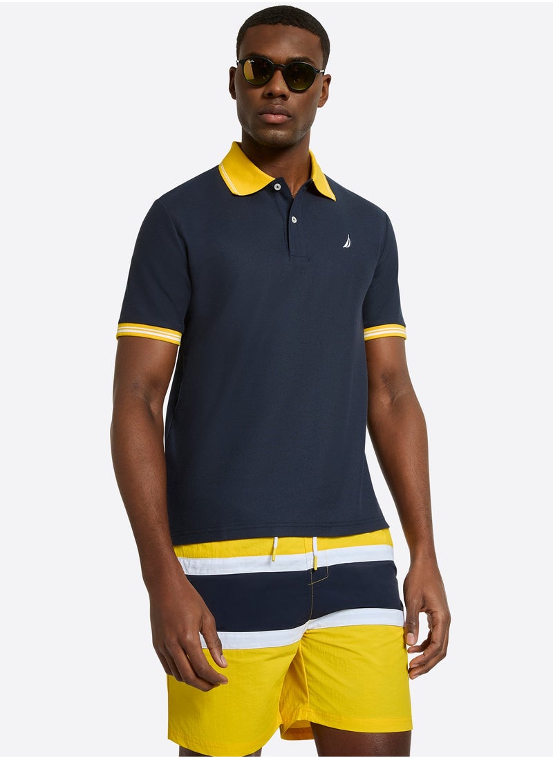 Men's Cotton and Polyester Dark Navy Polo T-Shirt – Classic Essential for Casual Look