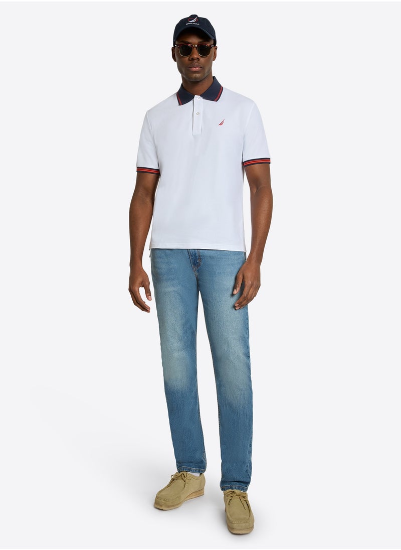 Men's Cotton and Polyester White Polo T-Shirt – Classic Essential for Casual Look