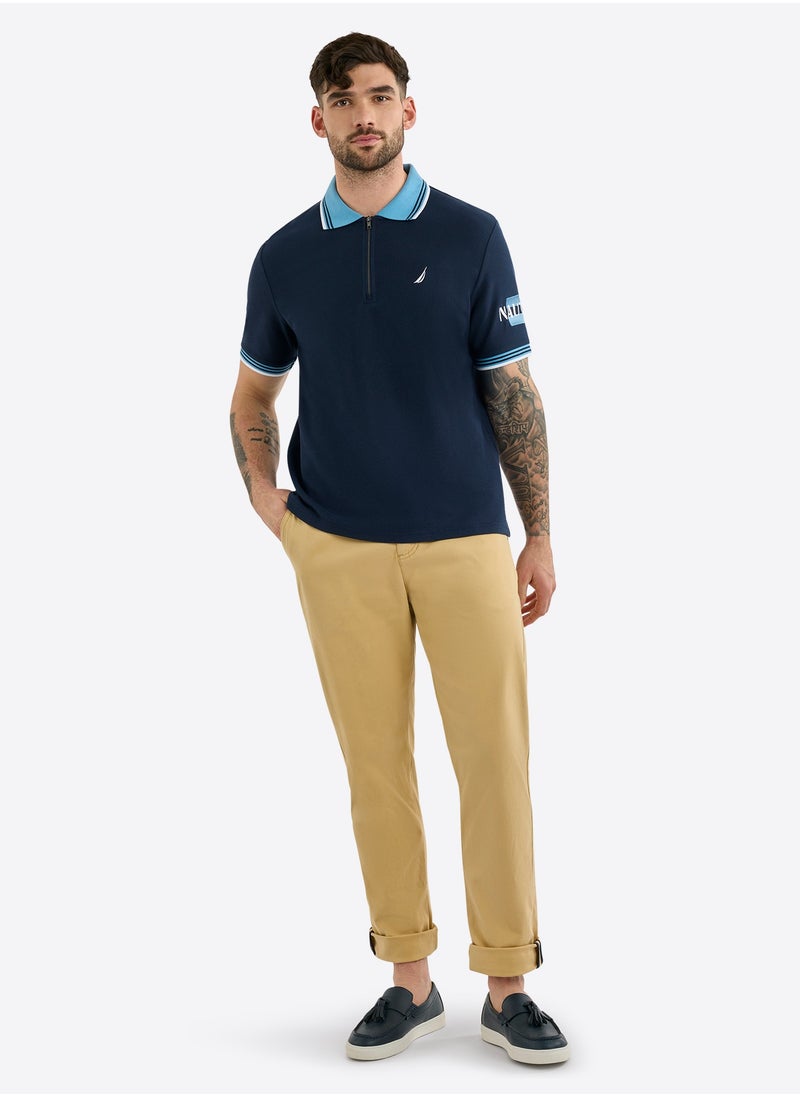 Men's Cotton Blend Navy Polo T-Shirt – Classic Essential for Casual Look