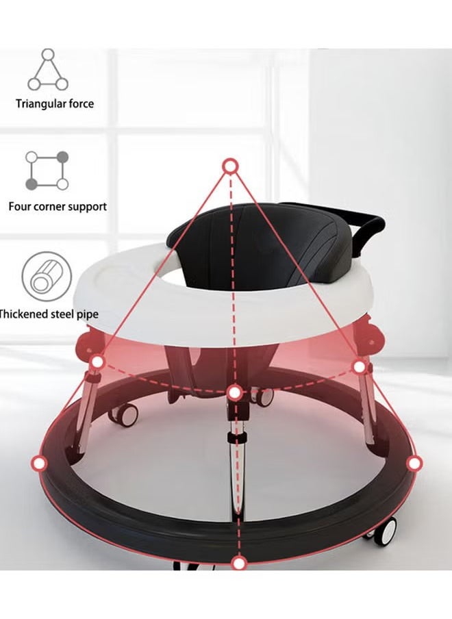 Multifunctional Anti-Rollover Baby Walker- Black