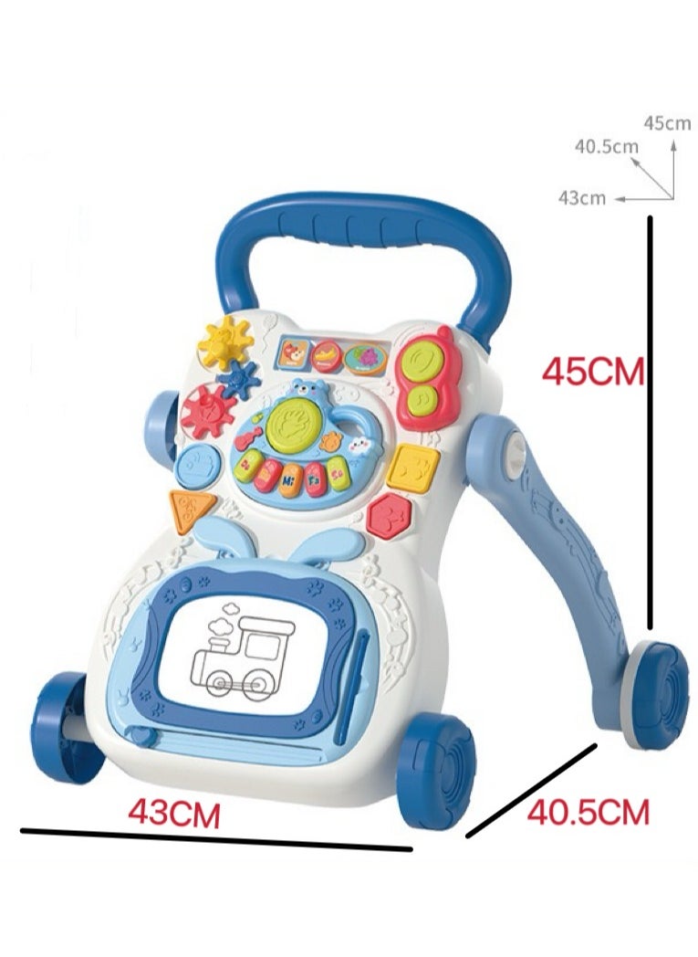 Baby Walker 2 In 1，Activity Walker For Baby With Drawing Board,Music,Shape Sorters&Rotary Gears . Activity Kids Walker For Baby Boys Gril 6-24 Months