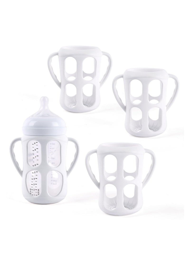3 Pack Baby Bottle Handles, fit for Philips Avent Natural Baby Bottles 9oz Series, Baby Bottle Holder with Easy Grip Handles, for Teething Babies, for Dishwashers and Disinfectors, Food Grade Silicone