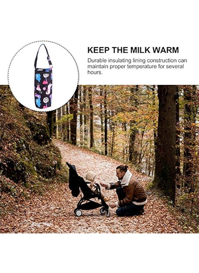 Milk Bottle Insulated Carrier Baby Water Bottle Strap Bag Travel Outdoor Bottle Keep Warm Carrying Sleeve Pouch 20X12X1cm