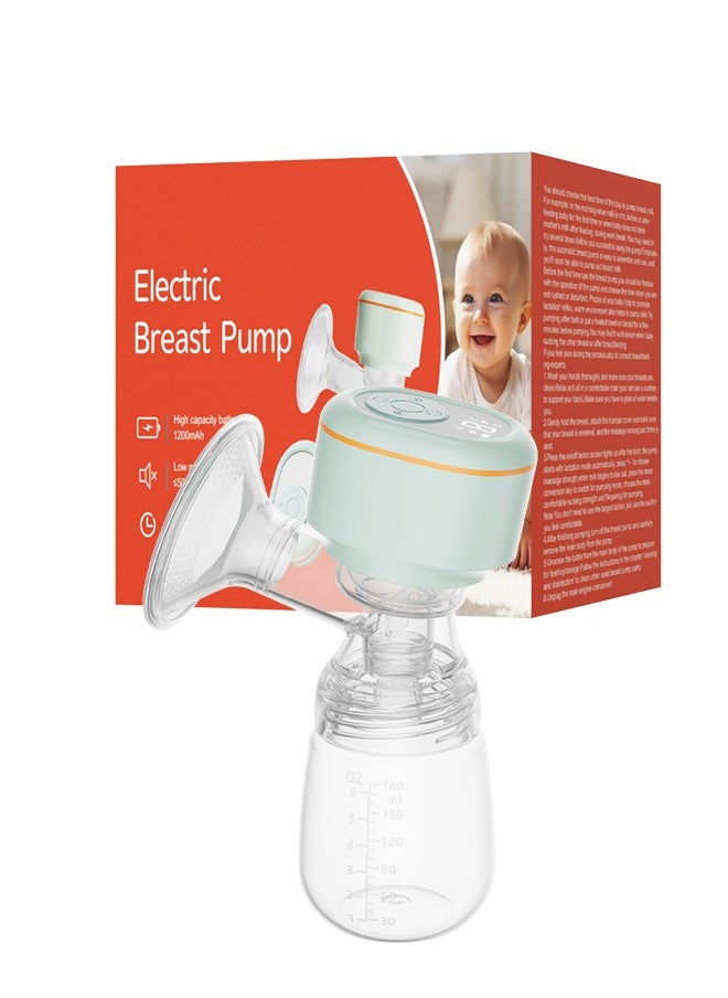 Lightweight Electric Breast Pump with LED Display and 180ml Milk Bottle 3 Modes 9 Levels Easy to Clean