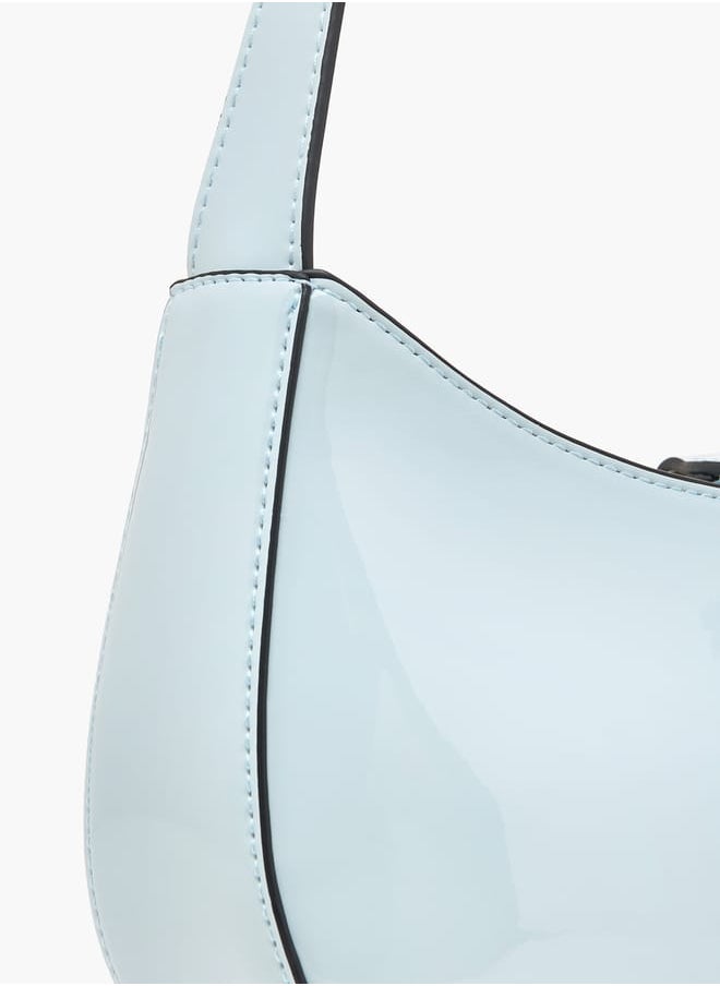 Women Solid Shoulder Bag with Adjustable Handle and Zip Closure