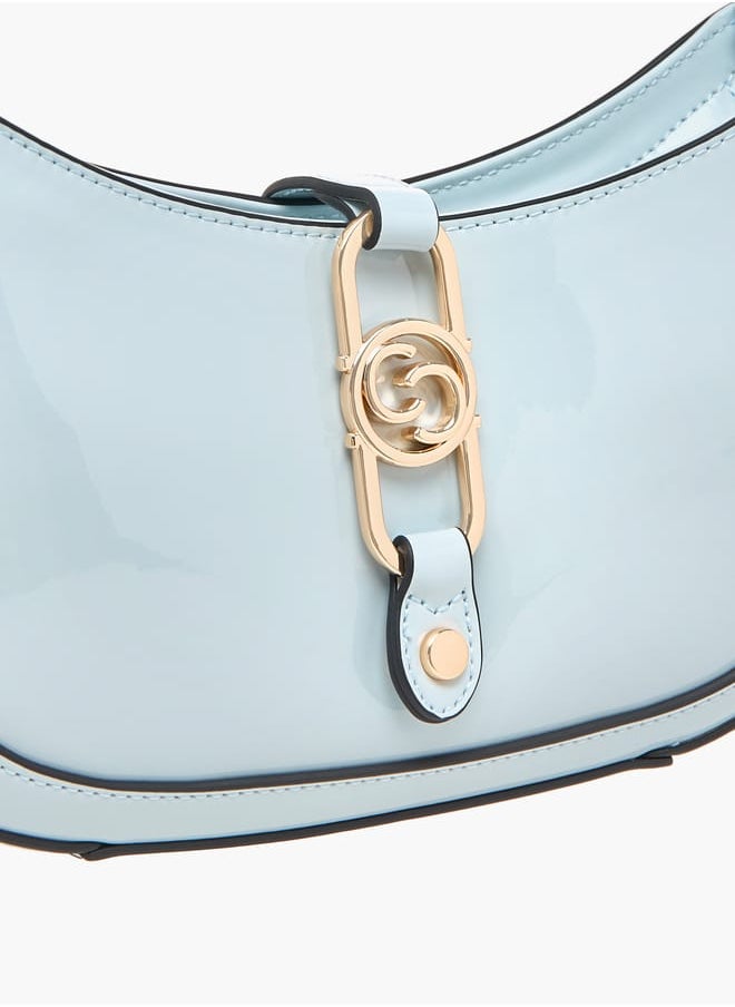 Women Solid Shoulder Bag with Adjustable Handle and Zip Closure