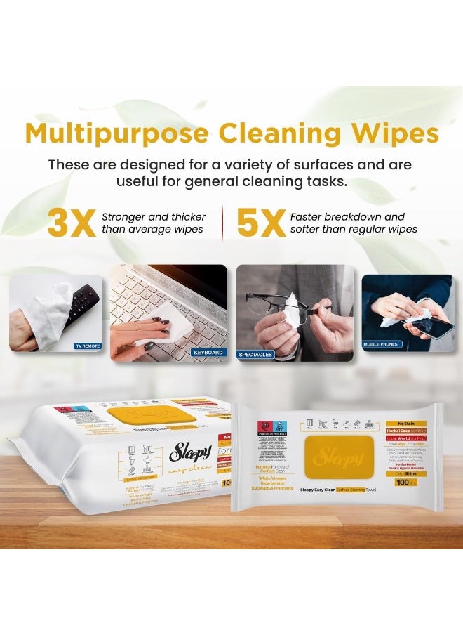 Easy Clean Multi-Surface Cleaning Wipes And Mop Towel, Herbal Soap, Sea Salt And Seaweed Additive, 250 Wipes