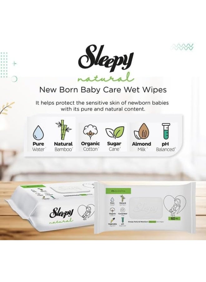 Baby Care Wet Wipes, Natural, 720 Sheets, 60 X 12 Pack