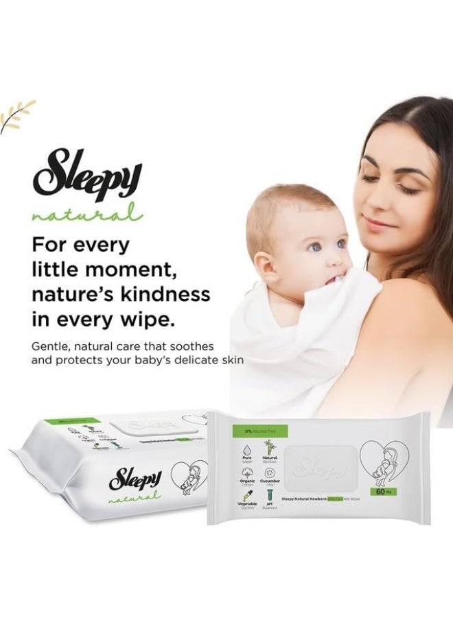 Baby Care Wet Wipes, Natural, 720 Sheets, 60 X 12 Pack