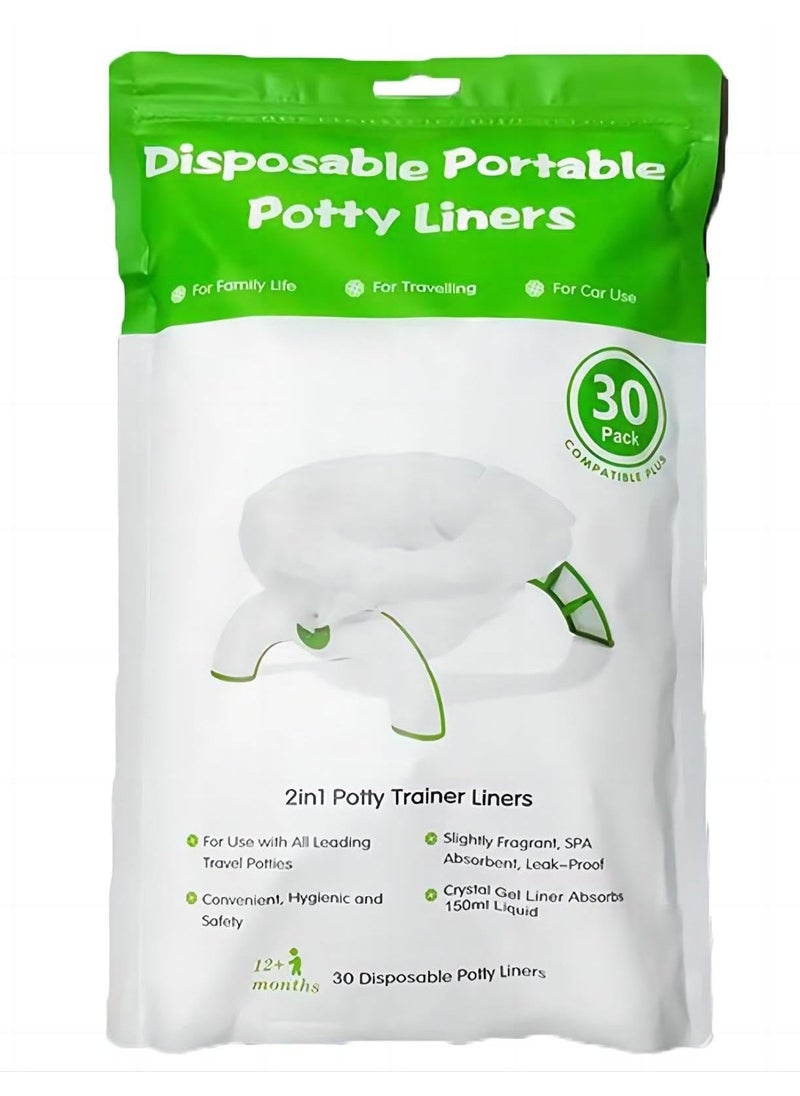 30 Disposable Potty Bags, Potty Liners Compatible with OXO Tot 2-in-1 Go Potty, Potty Refill Bags for Toddler Toilet, Universal Potty Training Bags Fit Most Potty Chairs, Seats, Portable Travel Toilet