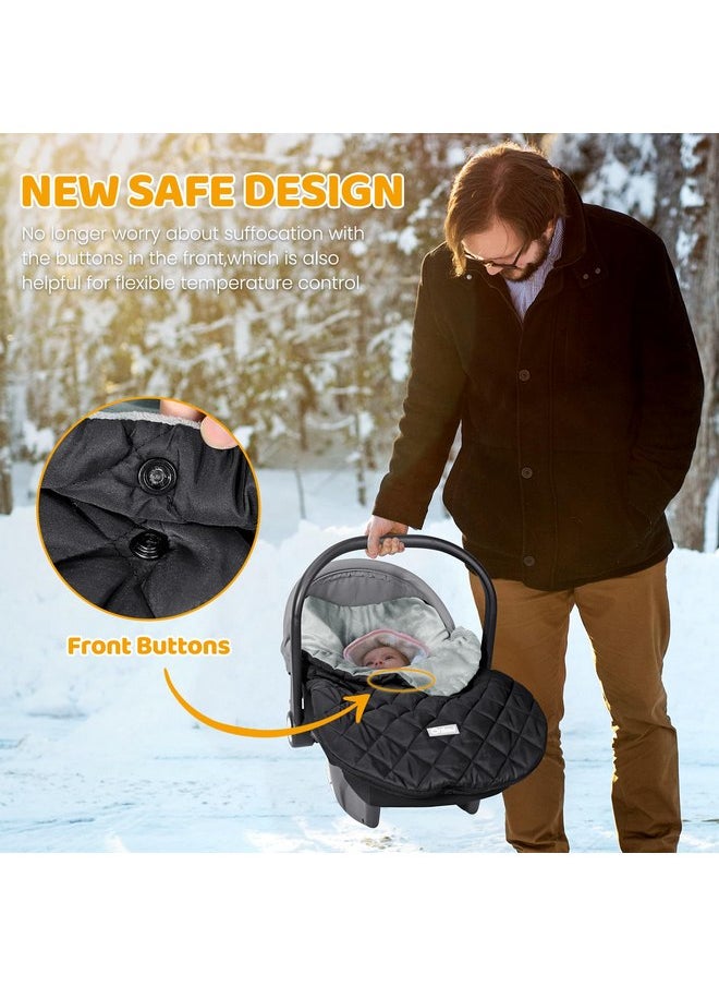 Orzbow Canopy Style Bunting Bag Weather in Car Seats and Strollers, Infant Blanket Warm in Winter (Black)