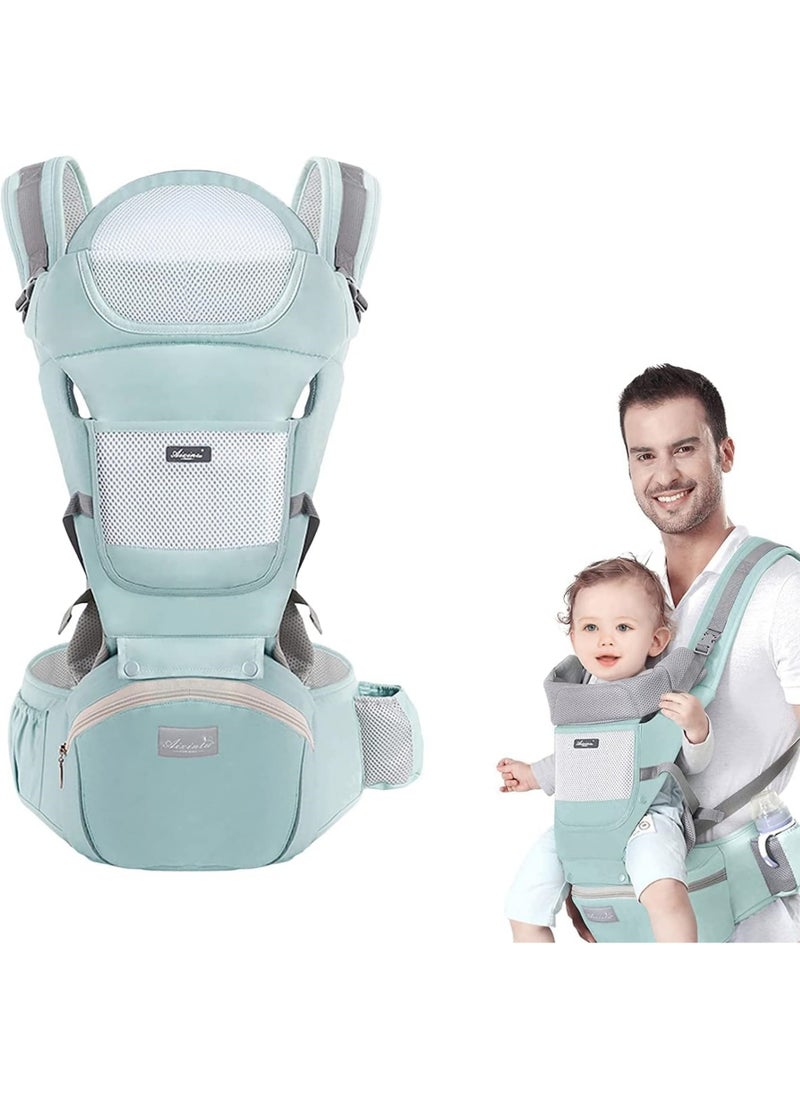 6 in 1 Baby Carrier Hip Seat Multifunctional Baby Strap Waist Carrier for walking Shopping Trip Hiking Adjustable Size & Suitable for 0-36 Months Baby