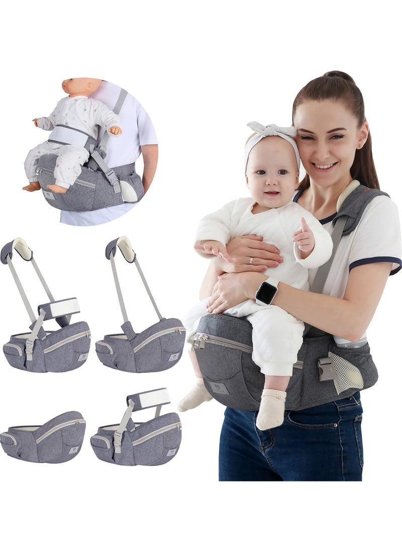 Baby Carrier with Hip Seat Baby Carrier Newborn to Toddler Adjustable Baby Holder Carrier Ergonomic Carrier Soft Baby Holder Carrier for 8-45lb 0-36 Months